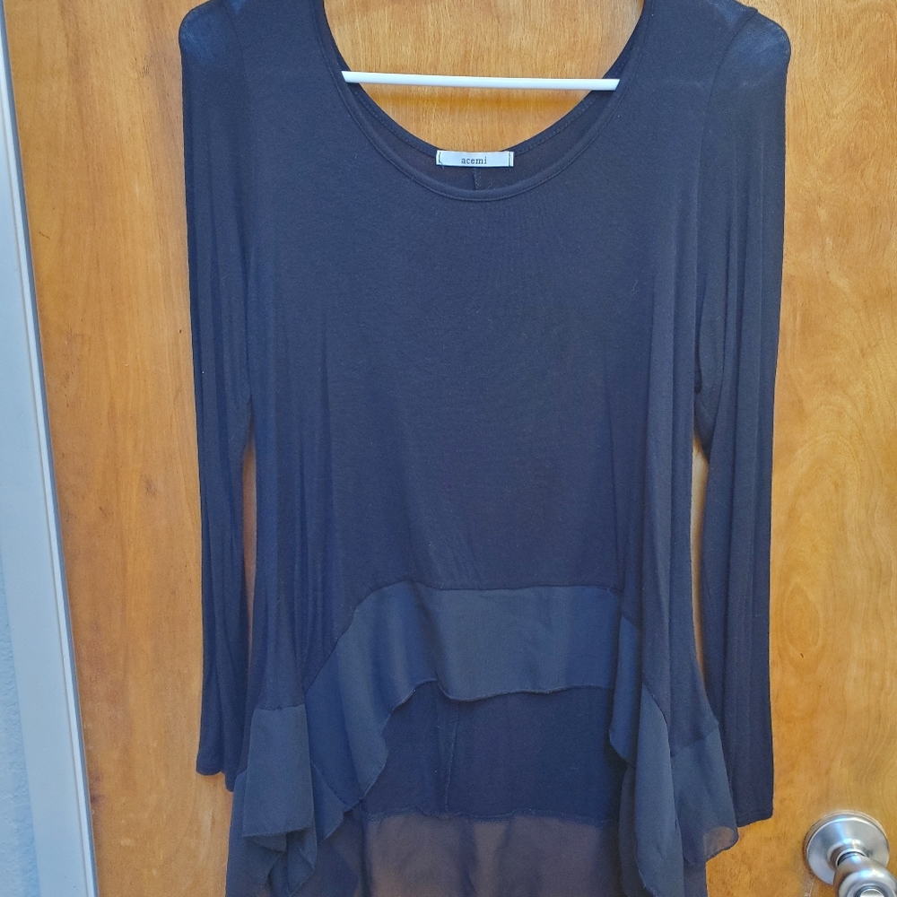 Long Sleeve Shirt with Ruffle